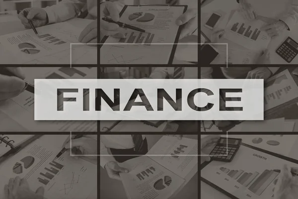 Finance concept illustrated by pictures on background