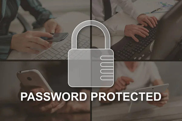 Password Protected Concept Illustrated Pictures Background — Stock Photo, Image