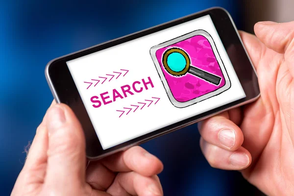 Smartphone Screen Displaying Search Concept — Stock Photo, Image