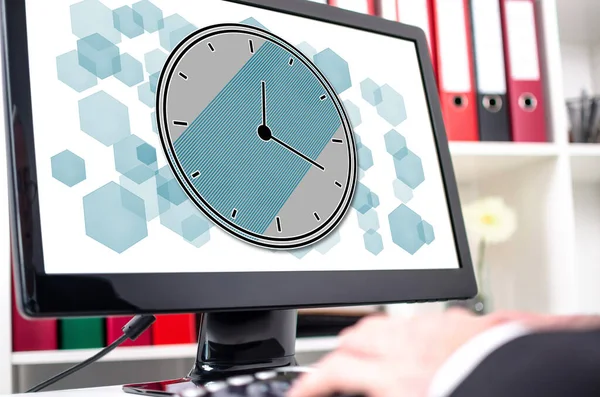 Time Management Concept Shown Computer Screen — Stock Photo, Image