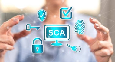 Arka planda bir kadının elleri arasındaki Sca kavramı