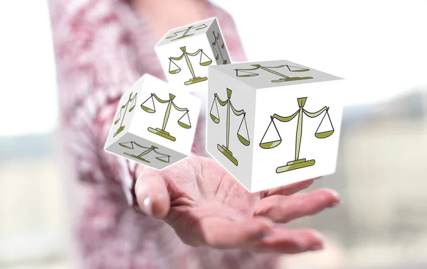 Justice Concept Hand Woman Background — Stock Photo, Image