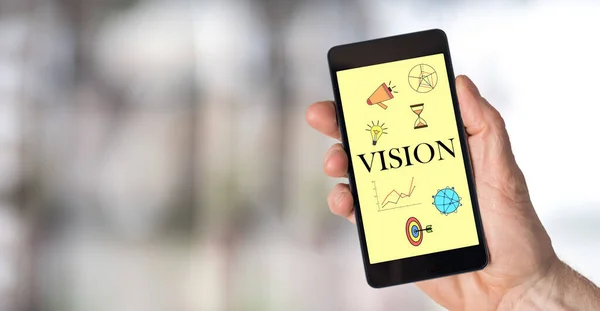 Smartphone Bildschirm Mit Vision Konzept — Stockfoto