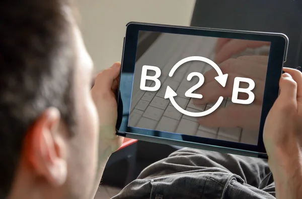 Concetto B2B Tablet — Foto Stock
