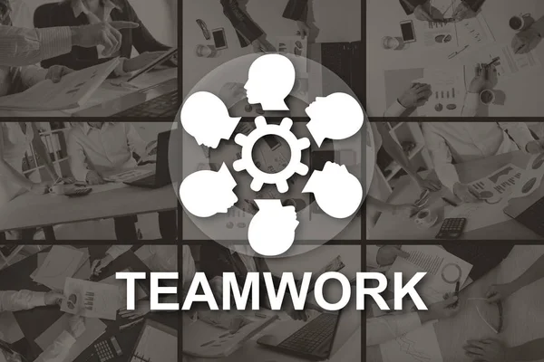 Teamwork Konzept Veranschaulicht Durch Bilder Hintergrund — Stockfoto