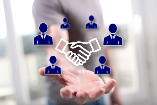 Partner Concept Hand Man Background — Stock Photo, Image