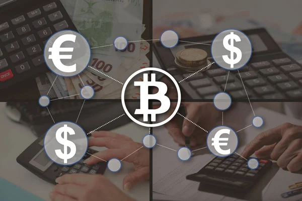 Concetto Bitcoin Illustrato Immagini Sfondo — Foto Stock