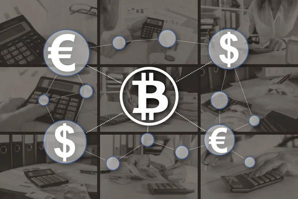 Bitcoin Concept Illustrated Pictures Background — Stock Photo, Image