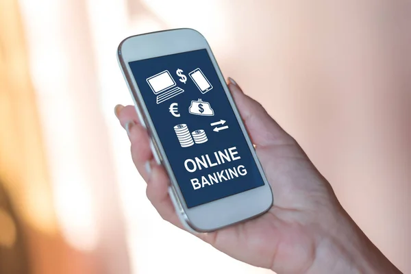 Smartphone Screen Displaying Online Banking Concept — Stock Photo, Image