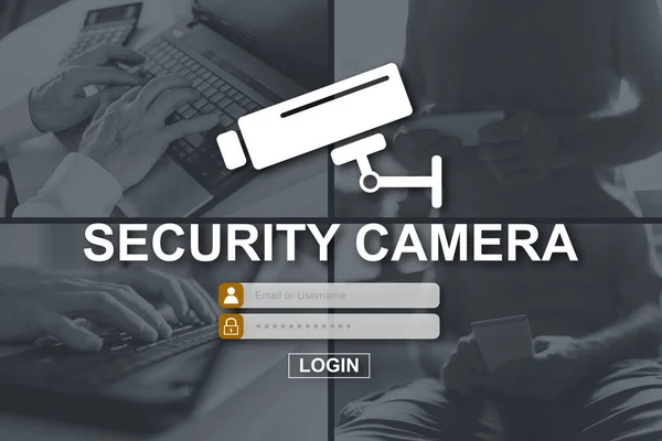Biztonsági Kamera Koncepció Illusztrált Képek Háttérben — Stock Fotó
