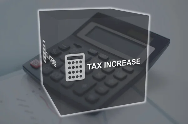 Vergi Artırımı Kavramı Arka Plandaki Bir Resimle Gösterilmiştir — Stok fotoğraf