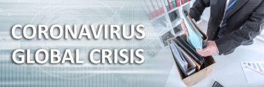 Coronavirus küresel krizi kavramı; panoramik pankart