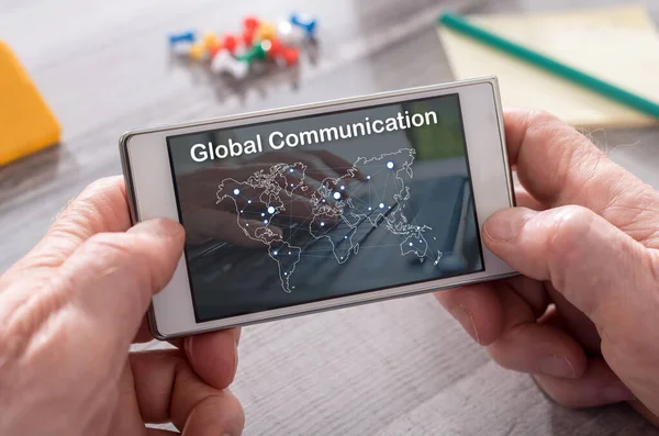 Globalt Kommunikationskoncept För Mobiltelefon — Stockfoto