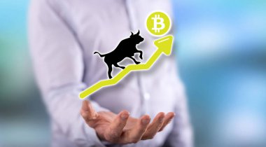 Bitcoin kabadayılığı eğilimi arka plandaki adamın elinin üstünde.