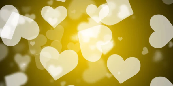 Flying Hearts Yellow Background — Stock Photo, Image