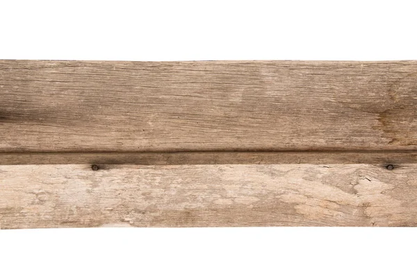 Plancia di legno antico isolata su fondo bianco — Foto Stock