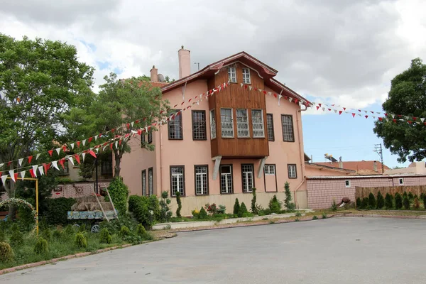 Tradycyjny Dom Miejscowości Konya Turcja Akcesme Historyczny Dom Okolicy Tradycyjny — Zdjęcie stockowe