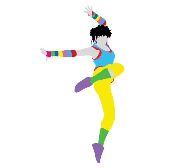 Danseuse Hip Hop Silhouette — Image vectorielle