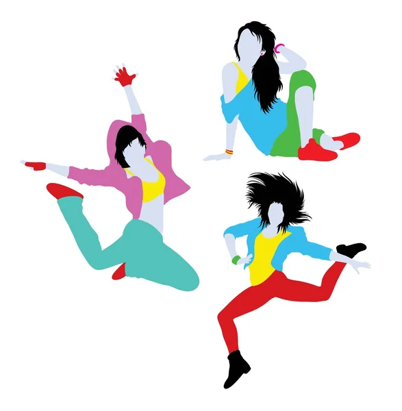 Activité danseuse Silhouette — Image vectorielle