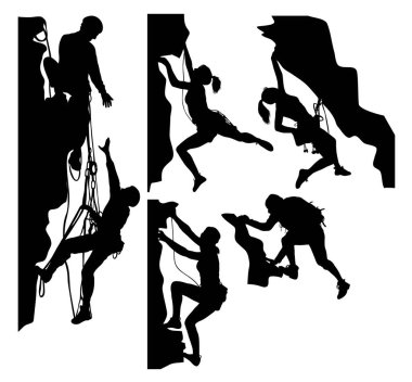Dağcı spor aktivite Silhouettes