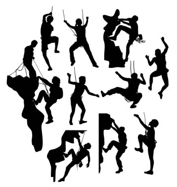 Dağcı spor aktivite Silhouettes