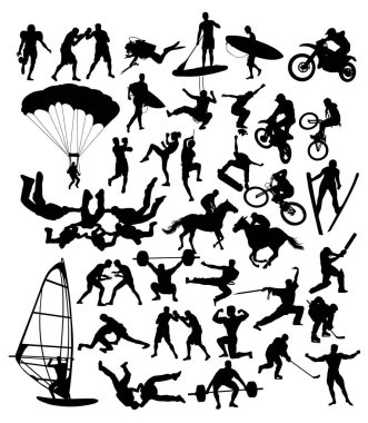 aşırı spor silhouettes