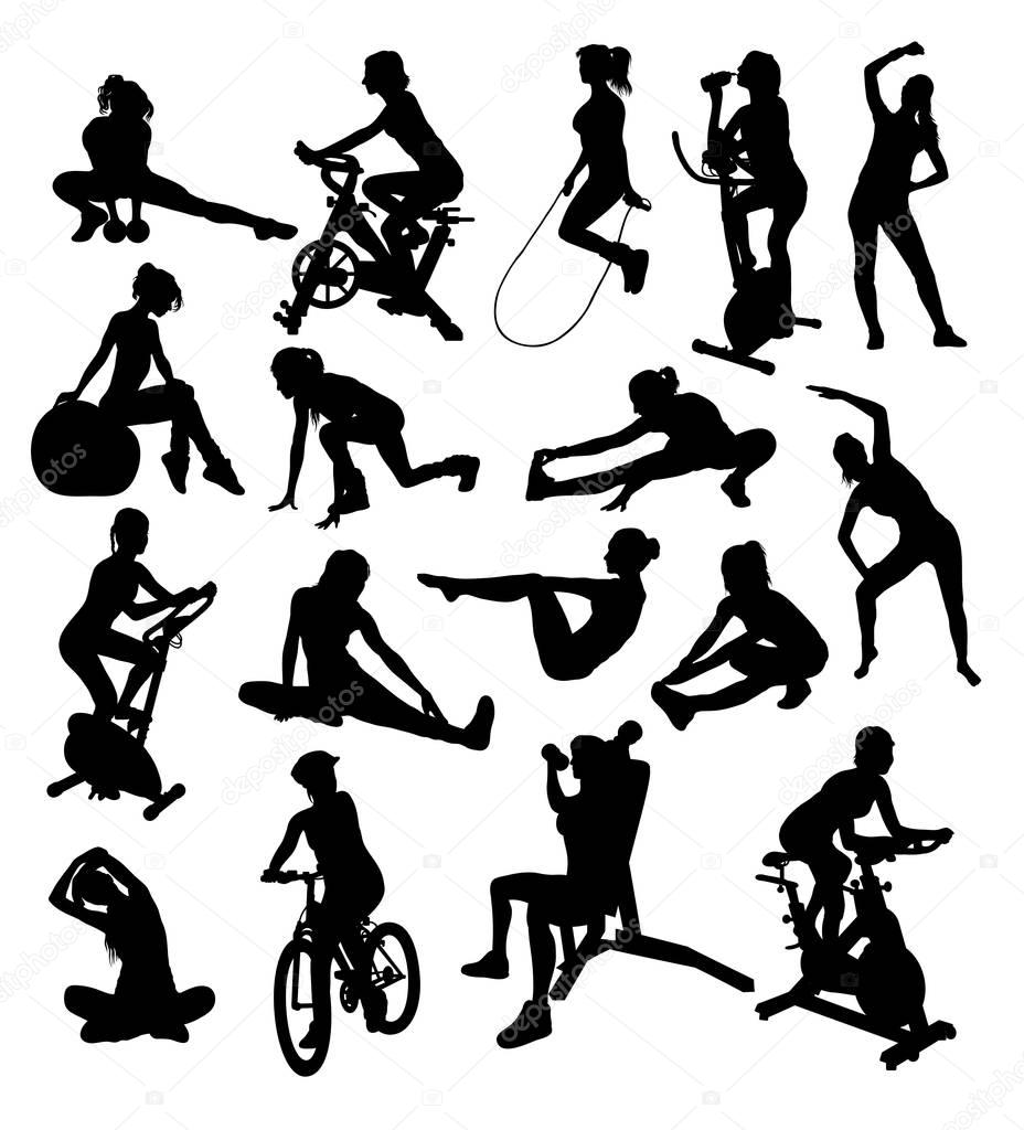 Woman,Sport Activity Silhouettes, art vector design