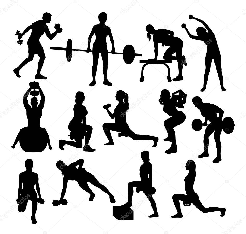 Sport Gym Activity Silhouettes, art vector design