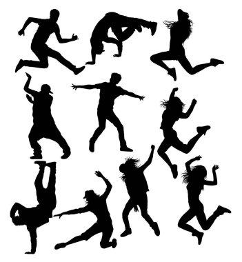 Hip Hop dans siluetleri sokak