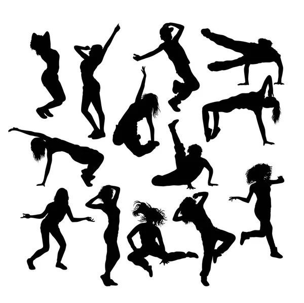 Hip Hop Danza y Salto — Vector de stock