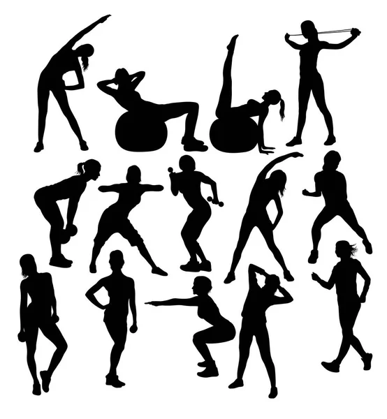 Haltérophilie Activité Sport Silhouettes — Image vectorielle