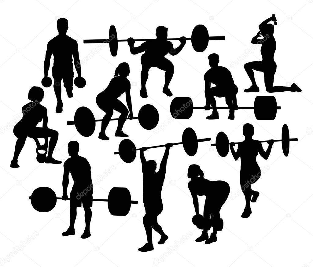 Weight Lifter Silhouette, art vector design 