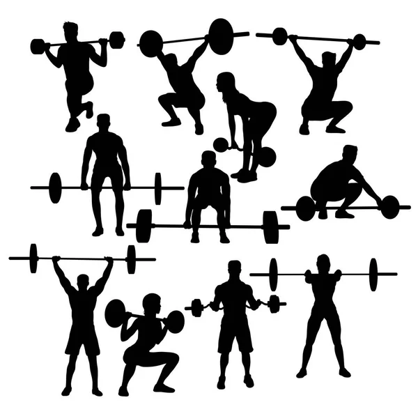 Sportliche Betätigung im Gewichtheben — Stockvektor