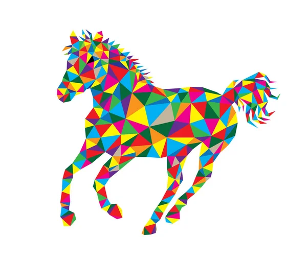 Caballo en el arte geométrico — Vector de stock