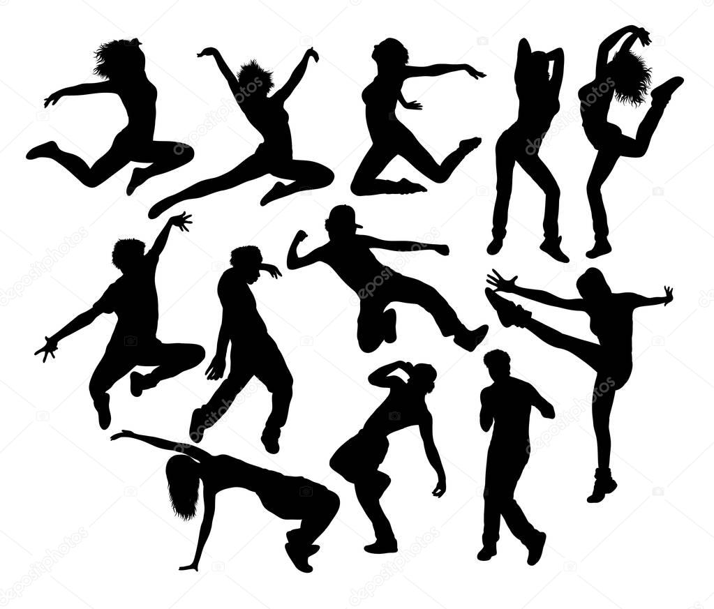 Hip Hop Jumping Silhouettes