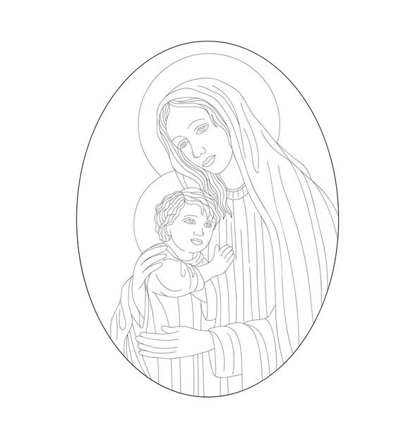 The Icon a Mother of God and child — Stock Vector