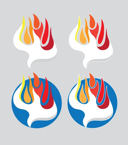 Espíritu Santo Fuego Arte Logo — Vector de stock