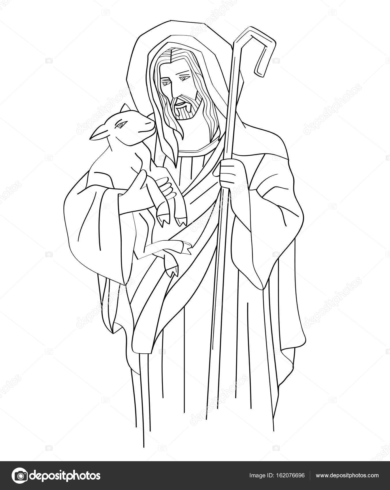 O bom pastor ilustração do vetor. Ilustração de cartoon - 80911530