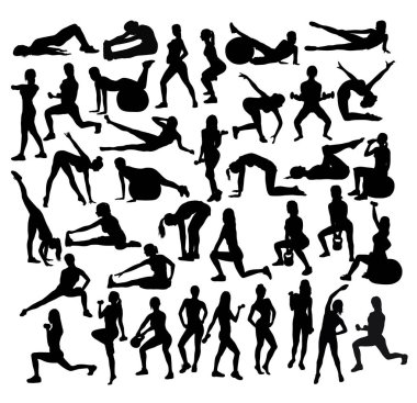 Egzersiz Fitness ve spor salonu spor Silhouettes