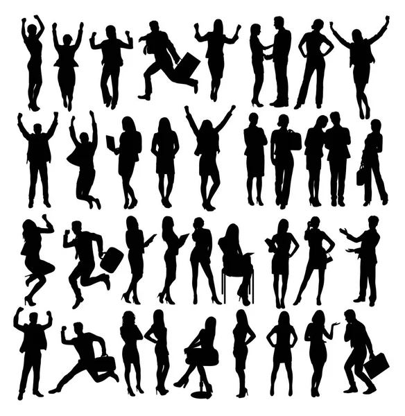 Sekreter ve iş siluetleri, sanat vektör tasarımı 