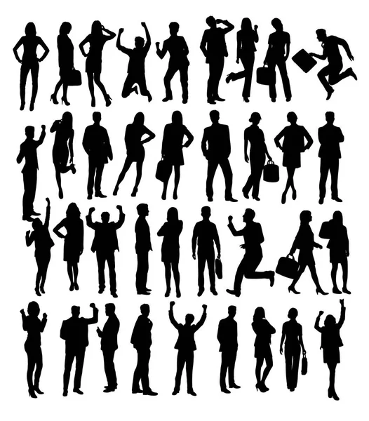 Business People Activité Silhouettes Art Vectoriel Design — Image vectorielle