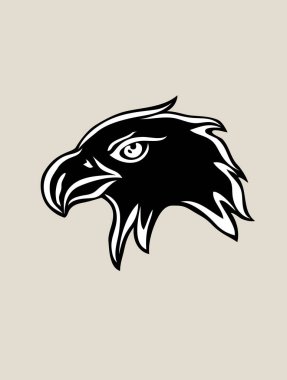 Kartal kafası siluet, sanat vektör logo tasarımı 