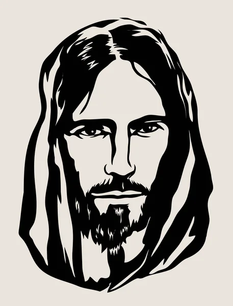 Cara Jesucristo Diseño Dibujo Dibujo Vectores Arte — Vector de stock