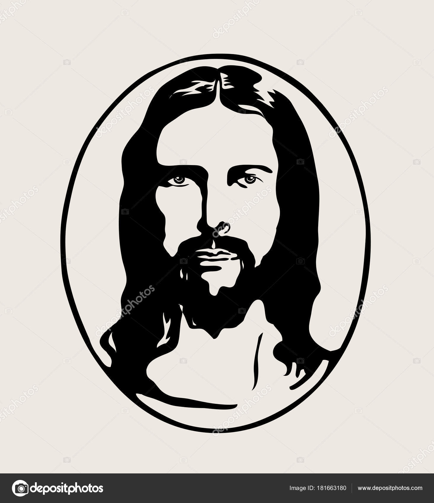 Jesus Christ Face Art Vector Sketch Drawing Design Stock Vector by ...