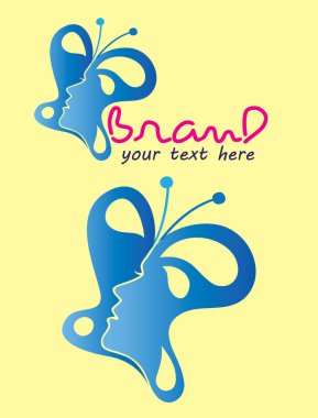 Kelebek kadın Logo, sanat vektör tasarımı 