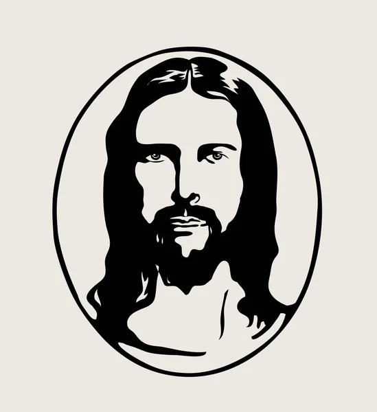 Jesus Cristo Face Desenho Desenho Desenho Vetorial Arte —  Vetores de Stock