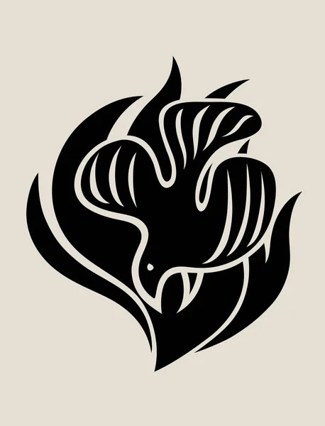 Holyspirit Fire Logo Дизайн Векторного Силуэта — стоковый вектор