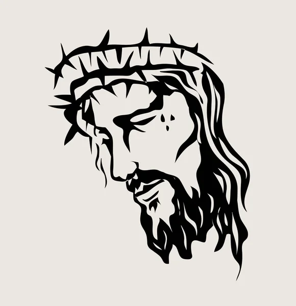 Jezus Christus Gezicht Kunst Vector Schets Ontwerp Tekenen — Stockvector