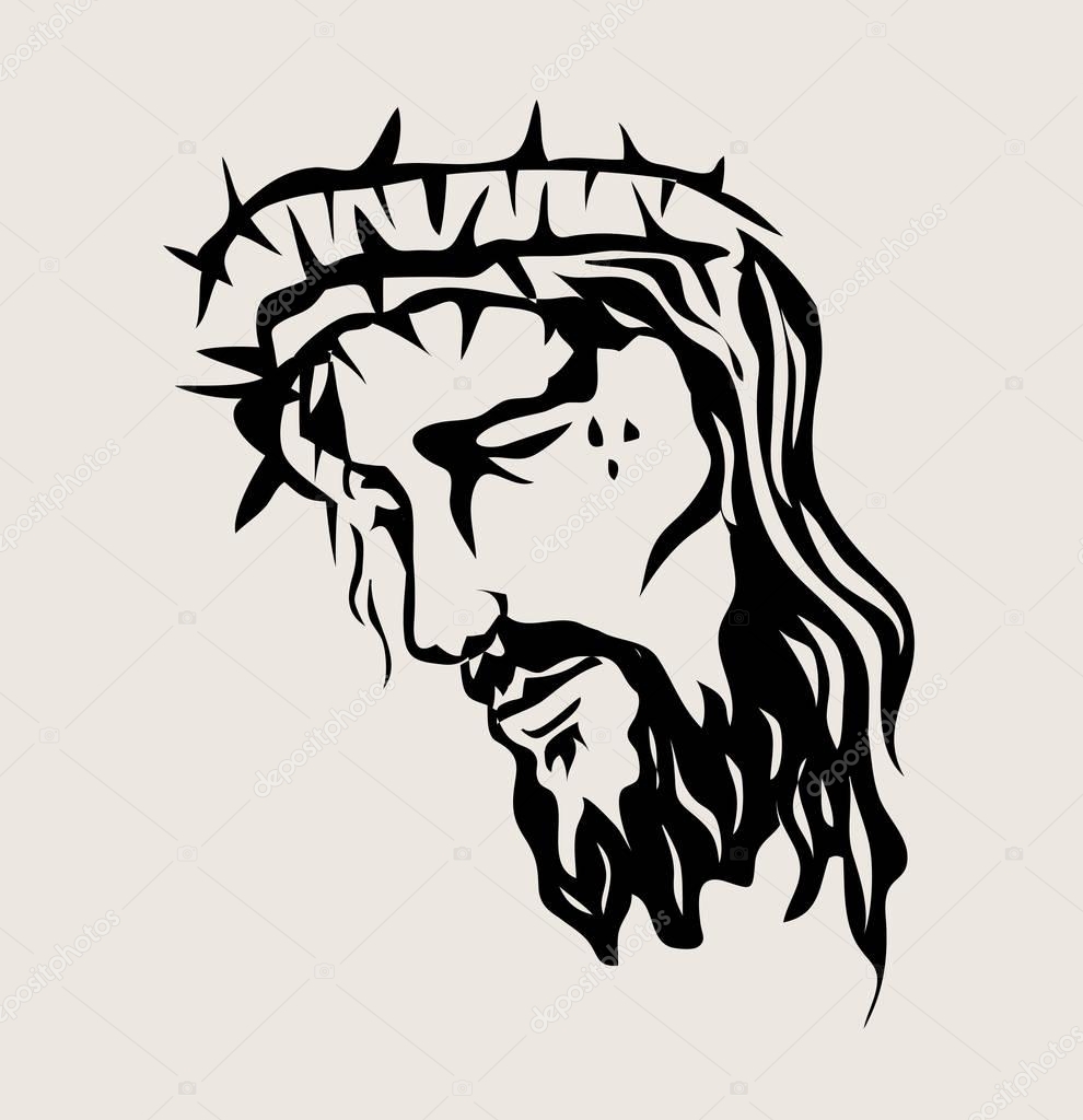 Jesus Christ Face, art vector sketch drawing design 
