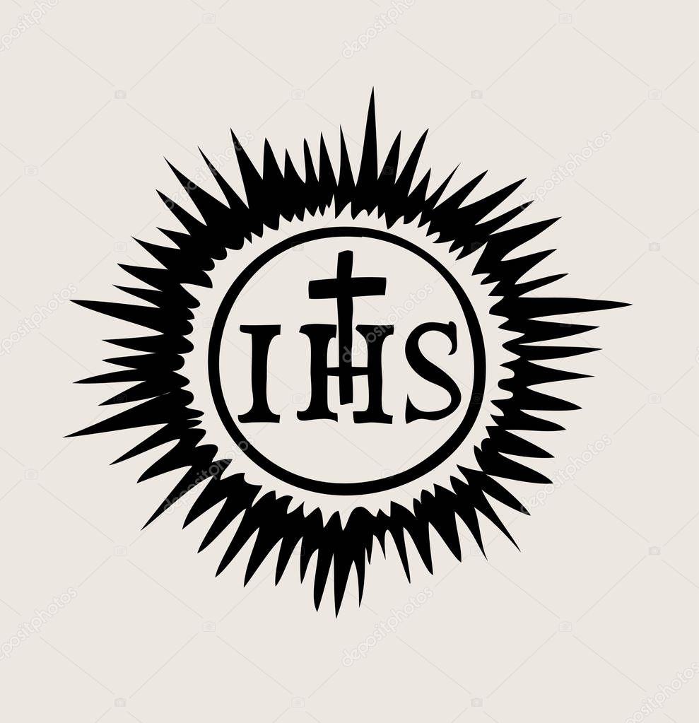  IHS Icon and Sign of Jesus, art vector design 